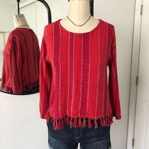 Billabong Red Box Top w/ Fringe - M
